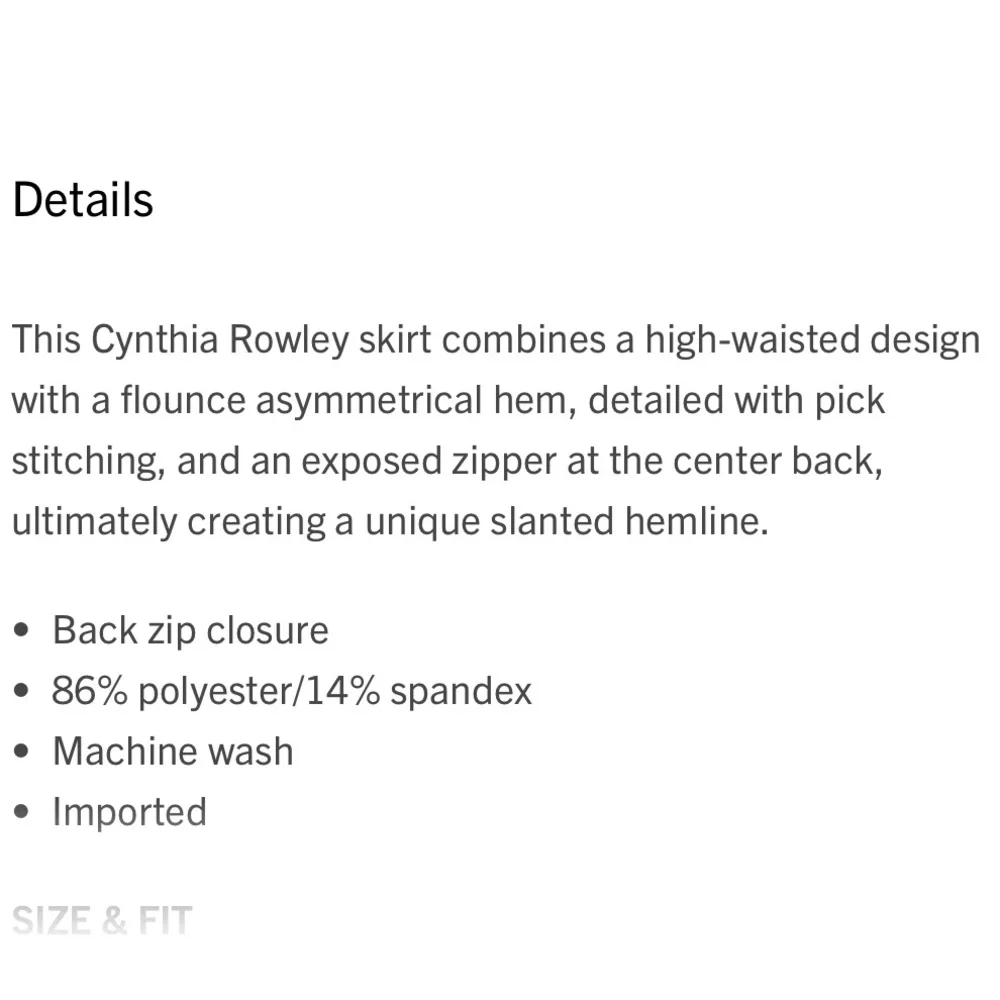 NWT🖤Cynthia Rowley Black Asymmetrical Flounce Skirt. Size 0